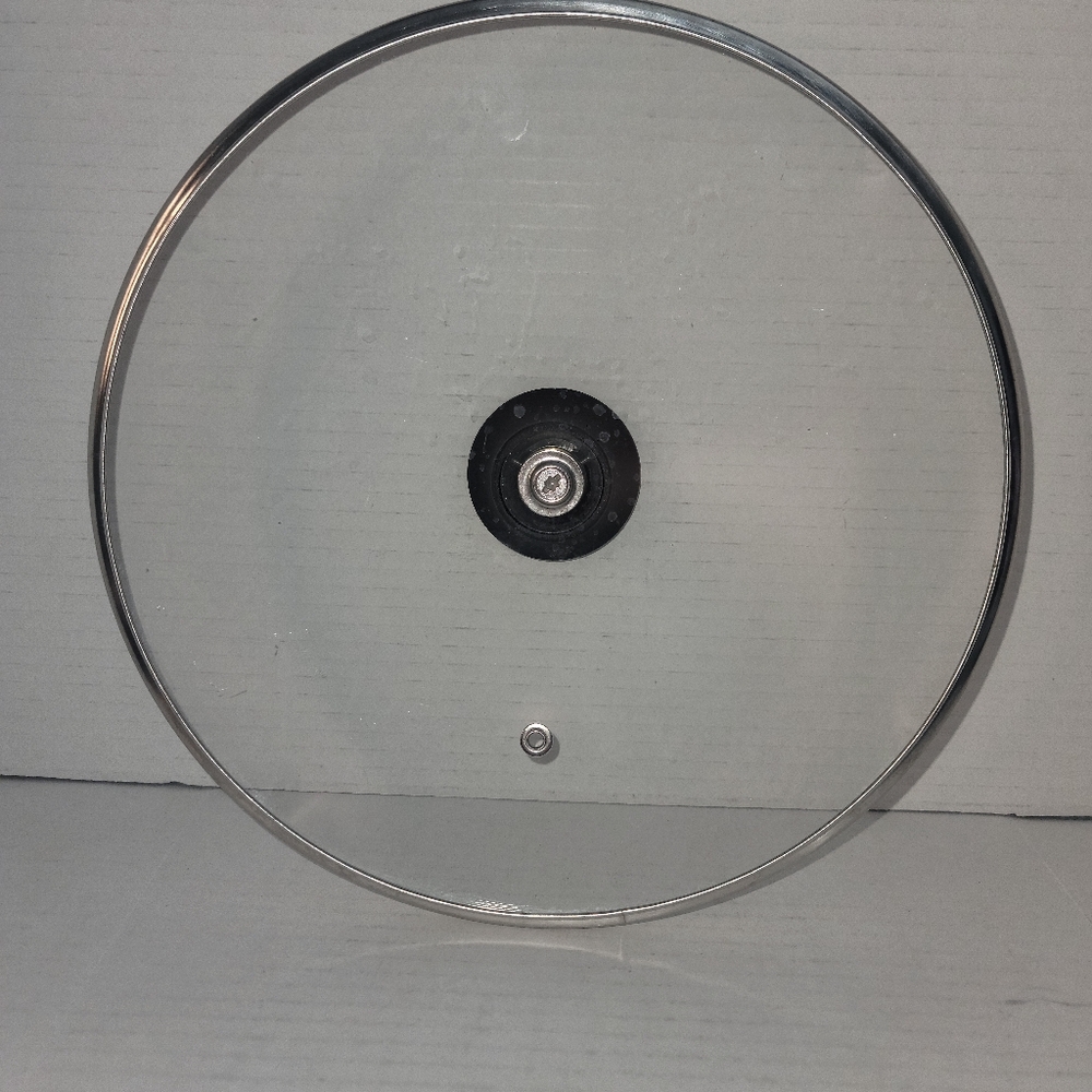 T-Fal Pot Pan Glass Lid Replacement 9.5" In Outer 9 1/4" Rim Vented Black Handle - Picture 3 of 4